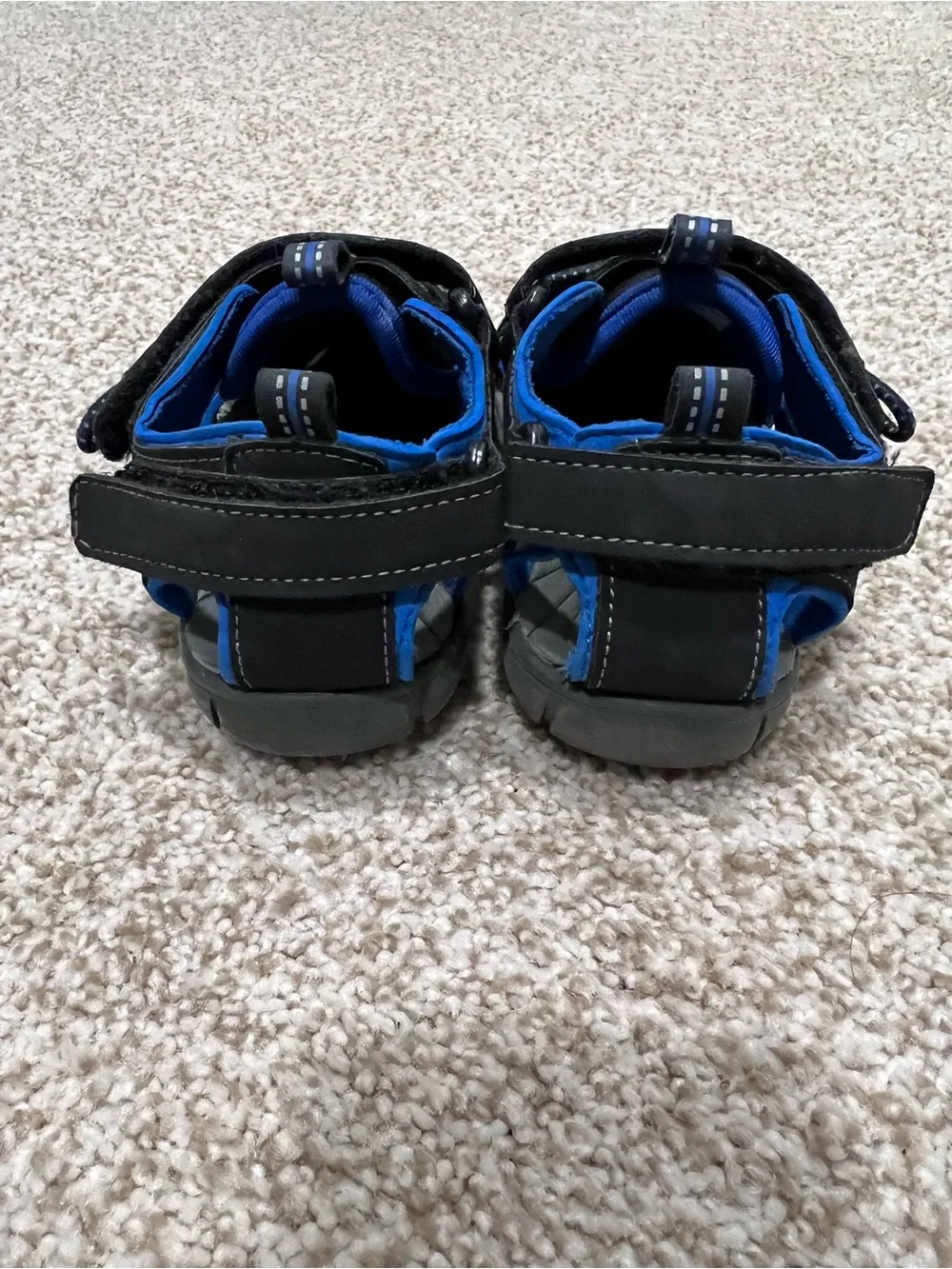 Kids Black and Blue Active Sandals - Secure Velcro Closure